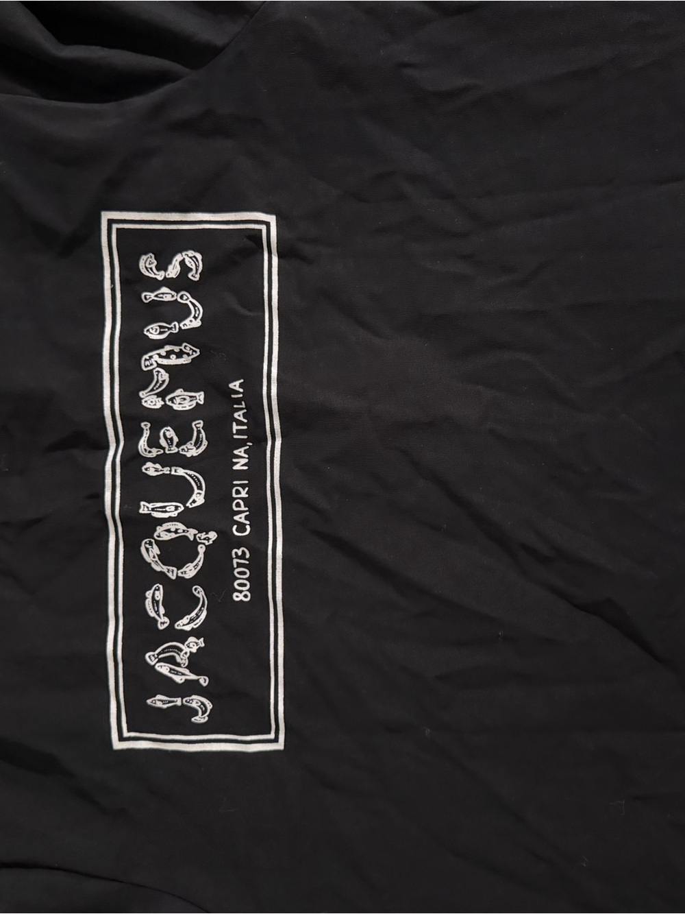 Jacquemus Black Short-Sleeve Crewneck T-Shirt with White Graphic - Picture 4 of 4